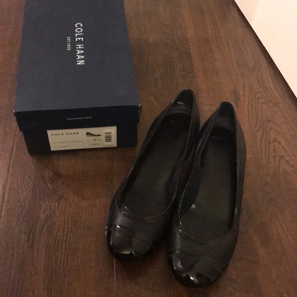 SALE Cole Haan Elsie Cap Toe Wedge II in Black